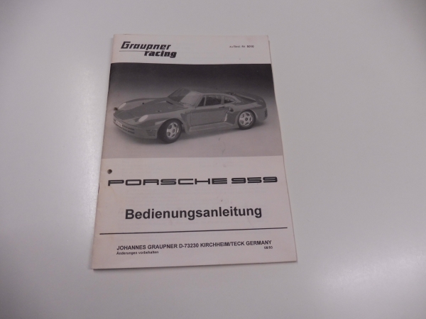 Graupner Porsche 959 Bauanleitung #5010